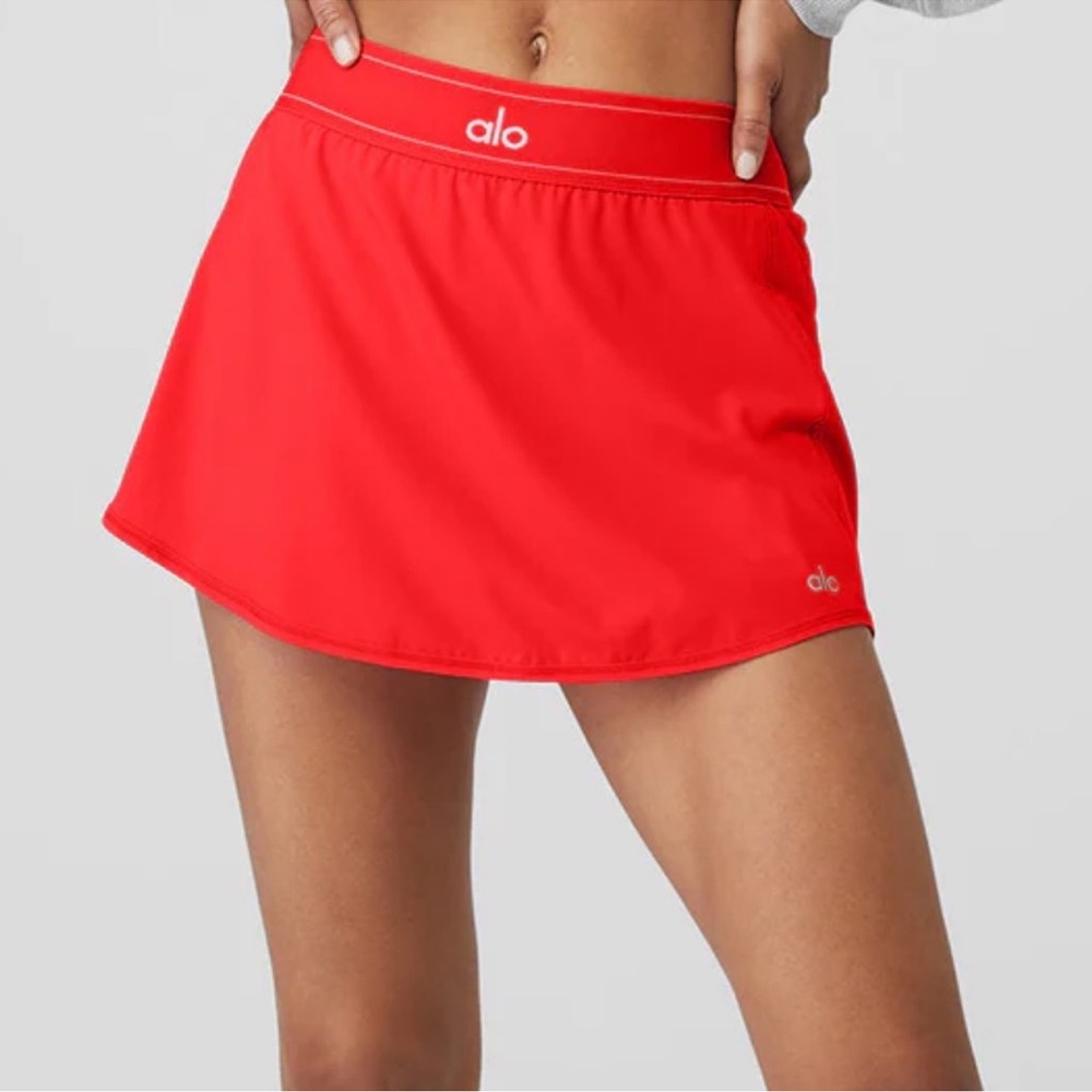 ALO Yoga Match Point Tennis Skirt in Red Hot Summer Limited Edition Size M - Picture 6 of 11